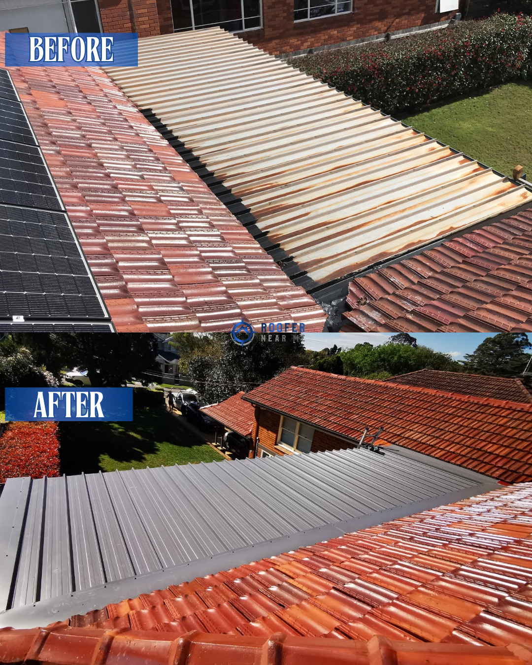 Tile to Colorbond replacement — leak fix
